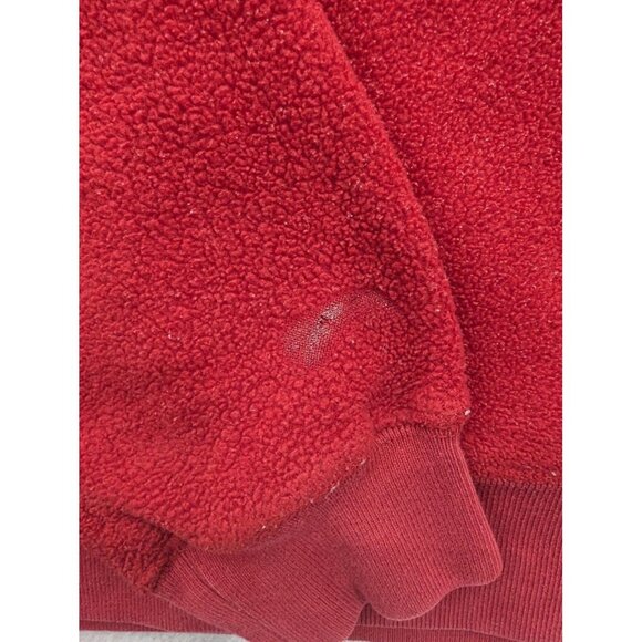 Gap Sweatshirt Hoodie Mens Small Red Sherpa Fleece Pullover Logo 1969 Kangaroo - Picture 2 of 9